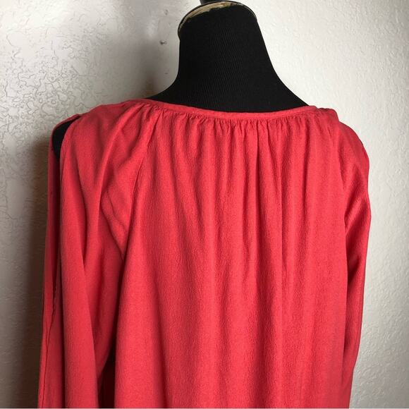 J Jill bright pink cold shoulder long sleeve top size Large - Picture 7 of 15